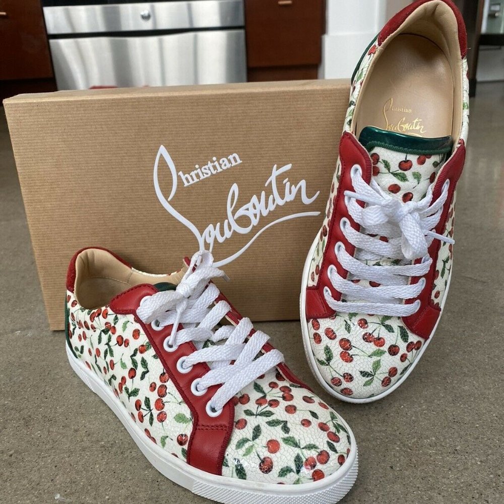 Christian Louboutin Seava Leather Cherry Sneakers